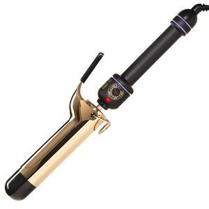 Gold Barrel Curling Iron with Black Handle